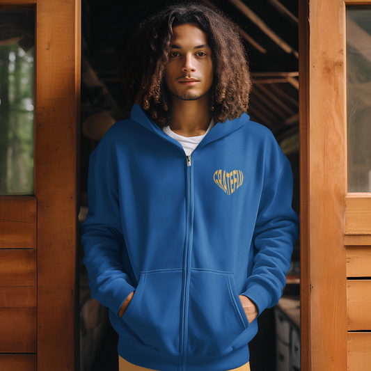 Recovery Unisex Zip Front Hoodie, Just For Today graphic hoodie for recovery and spirituality, 12 Steps, Spiritual Program