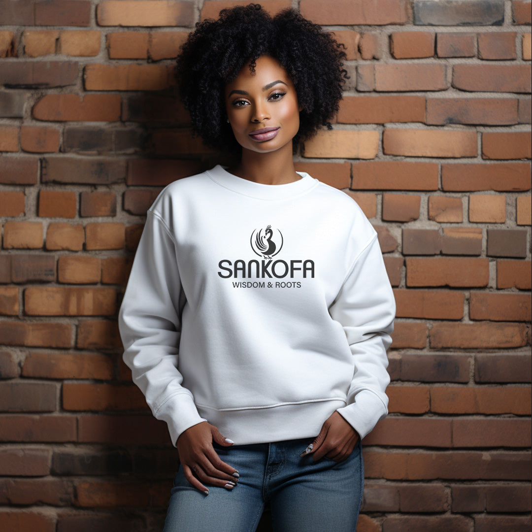 Adinkra Symbol Unisex Crew Neck Sweatshirt with Sankofa Symbol - Wisdom & Roots