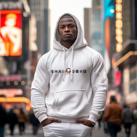 Unisex hoodies with Adinkra Symbols, Ghanaian symbol Afrocentric apparel, cotton blend hoodie, back to school and fall wardrobe, HBCU Campus