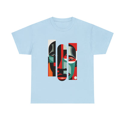 Gilden Graphic Tshirt, Unique Abstract Cubism Style Graphic T-Shirt Cotton Tee for Art Lovers and African American Cultural Enthusiasts