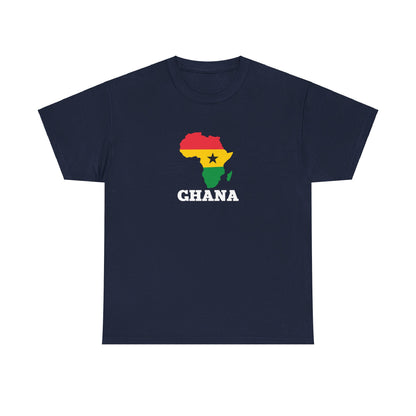 Africa Unisex Jersey Tee with the African Continent in the Ghanaian flag colors, Gift Top, cotton t-shirt, African Summer Shirt, Ghana Trip tshirt