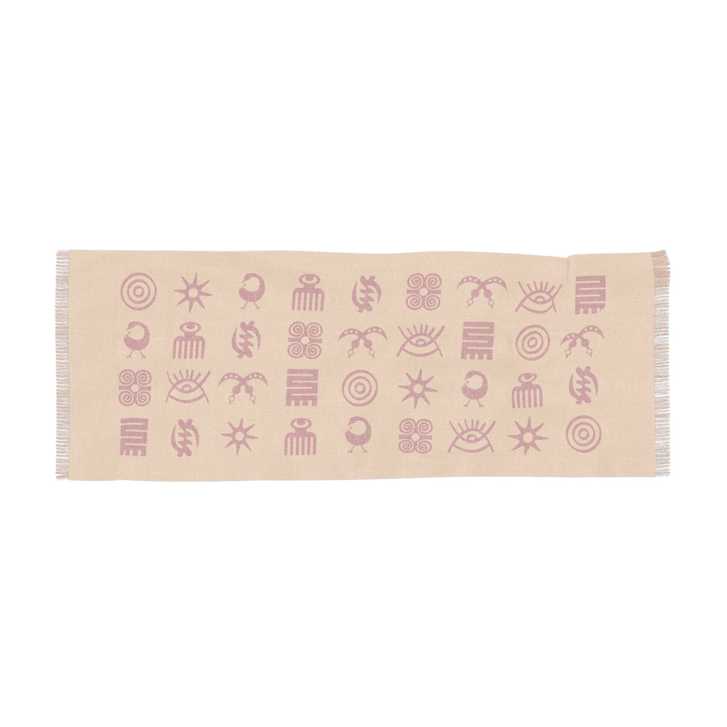 Adinkra Symbol Light Scarf, Beautiful Pattern Scarf with West African Ghanaian Symbols