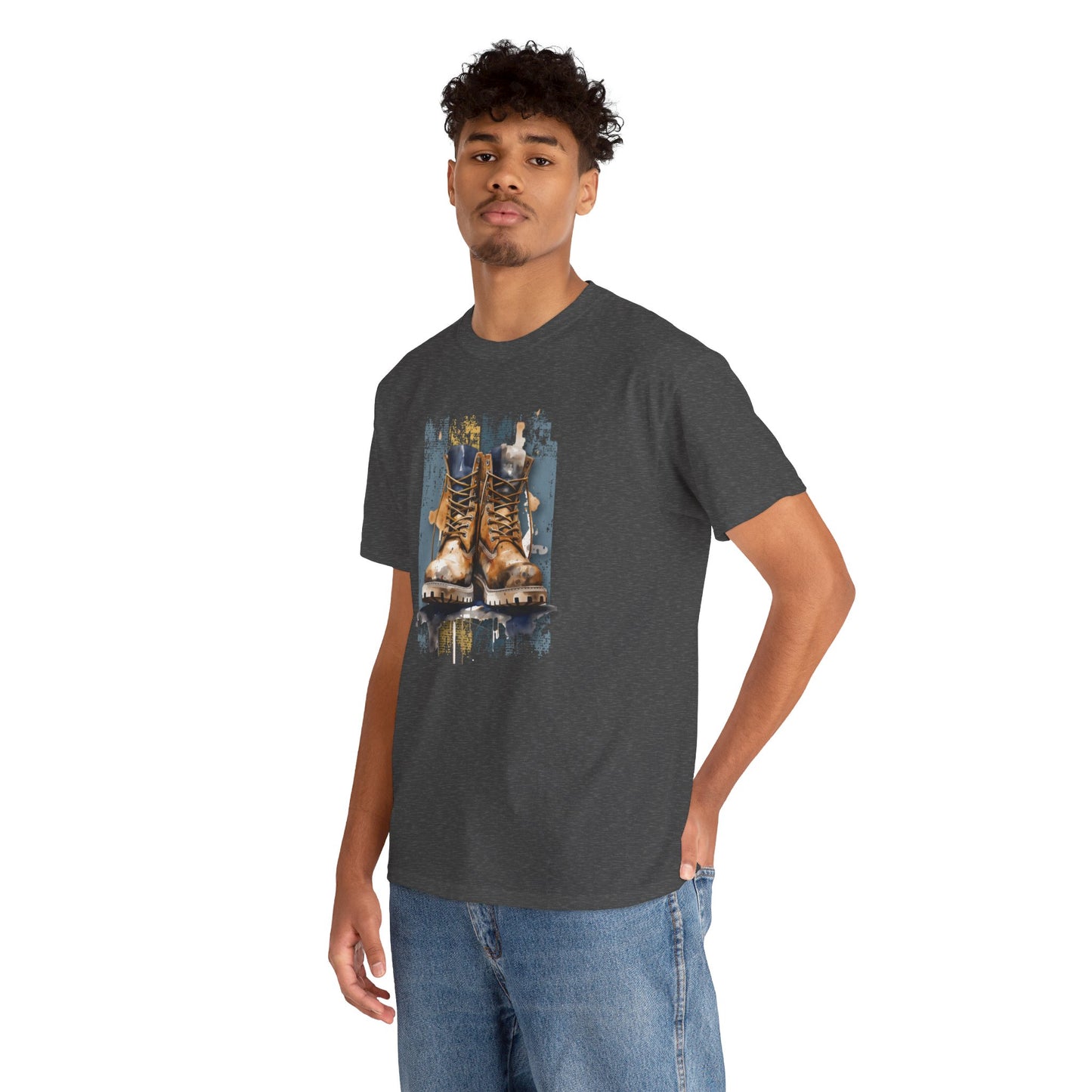 Urban Boots, Tim Style Unisex T-shirt, Art on Apparel with a City Lifestyle - Grunge Aesthetic Tee, Streetwear top