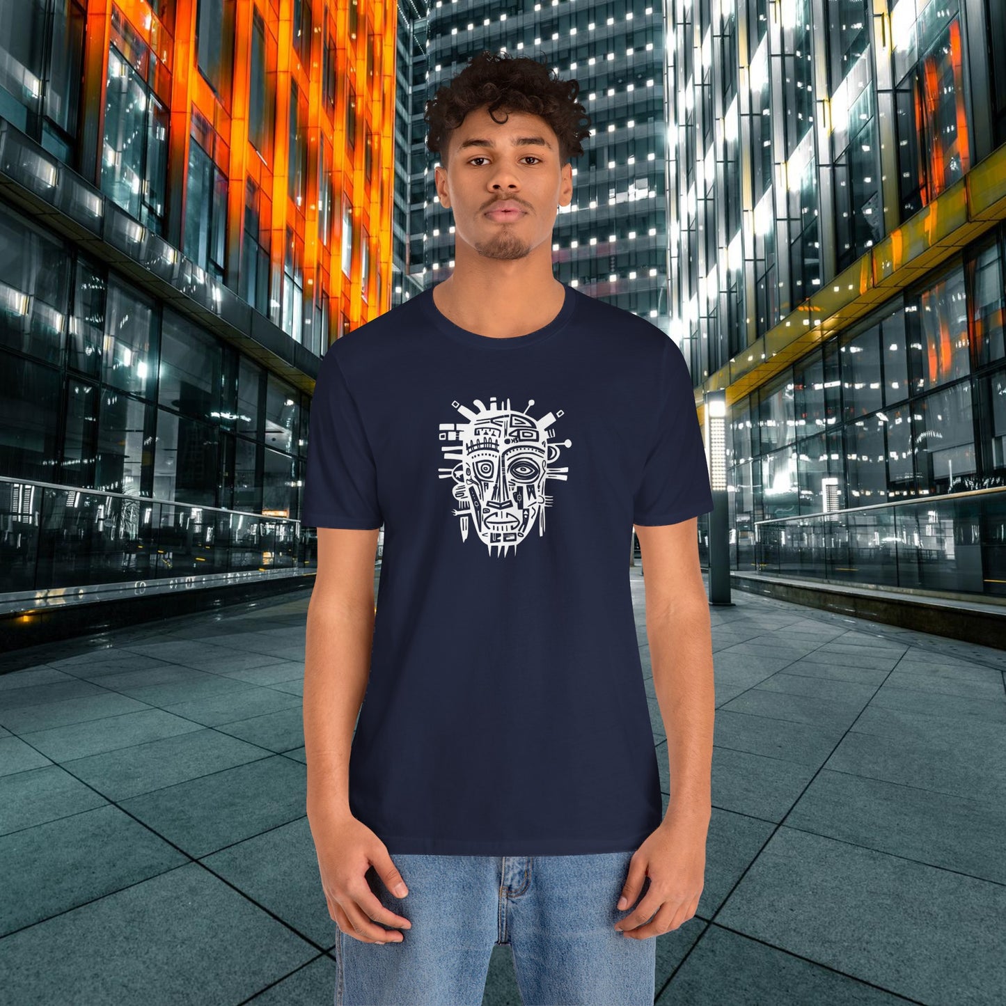 Unisex T-shirt - Art on Apparel with Abstract African Mask