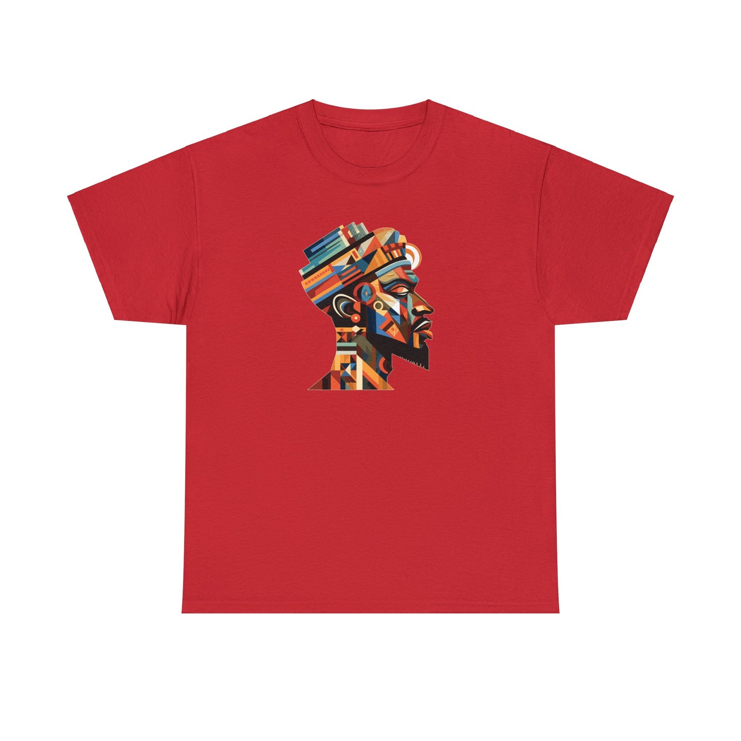 African King Cubist Art on a Unisex Heavy Cotton Tee