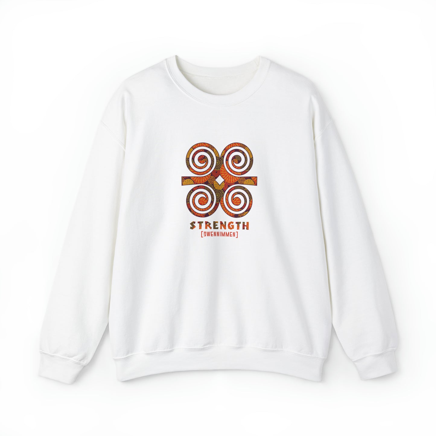 Unisex Adinkra Symbol Sweatshirts with Ghanaian Ram's Horn Dweninmmen Symbol