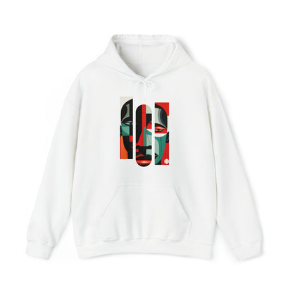 Unisex Hoodie Sweatshirt with Unique Abstract Cubism Style Art Graphic for Art Lovers