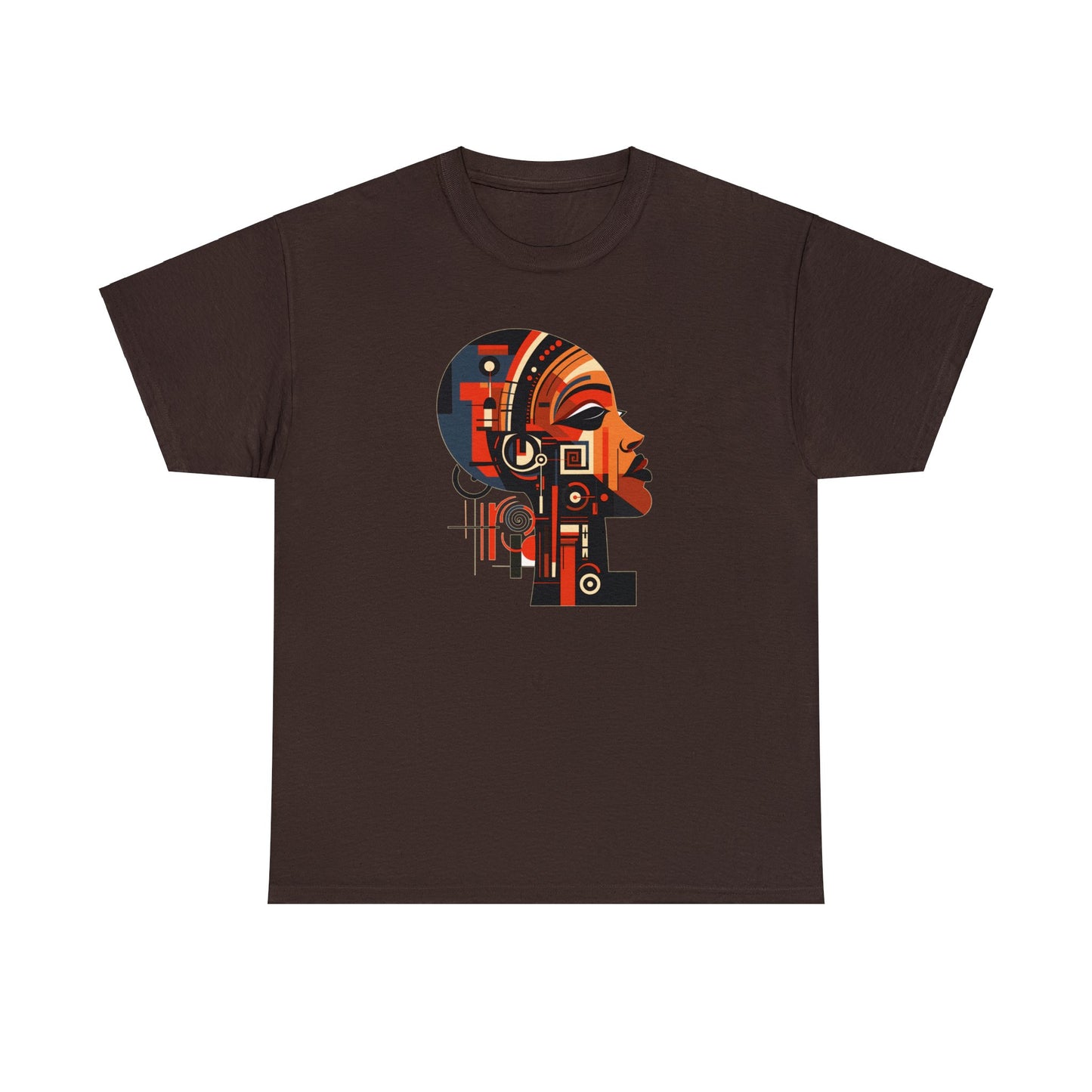 African Queen Cubist Art on a Unisex Heavy Cotton Tee