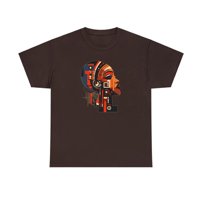 African Queen Cubist Art on a Unisex Heavy Cotton Tee