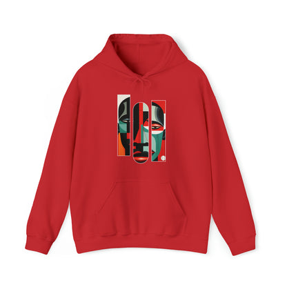 Unisex Hoodie Sweatshirt with Unique Abstract Cubism Style Art Graphic for Art Lovers