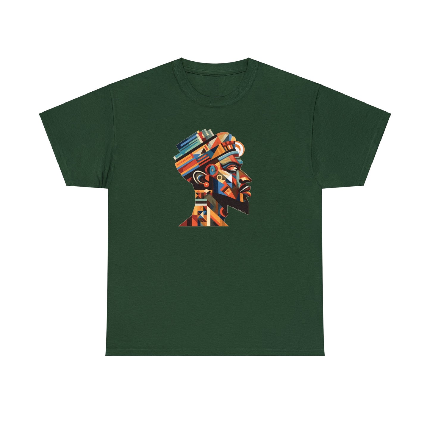 African King Cubist Art on a Unisex Heavy Cotton Tee