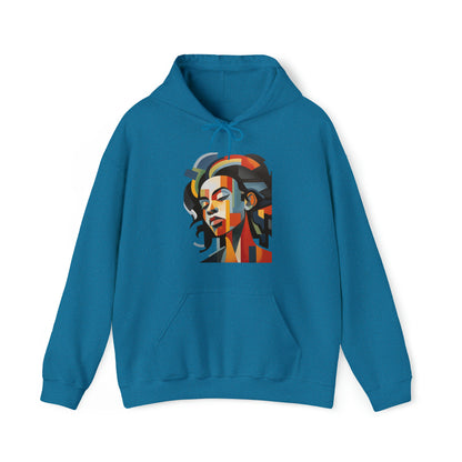 Unisex Hoodie Sweatshirt with Unique Abstract Cubism Style Art Graphic for Art Lovers