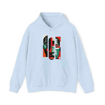 Unisex Hoodie Sweatshirt with Unique Abstract Cubism Style Art Graphic for Art Lovers