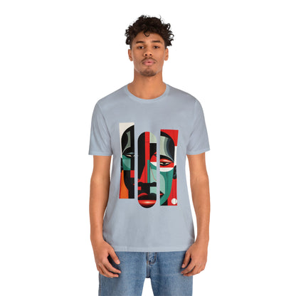 Graphic Tshirt, Unique Abstract Cubism Style Graphic T-Shirt Cotton Tee for Art Lovers and African American Cultural Enthusiasts