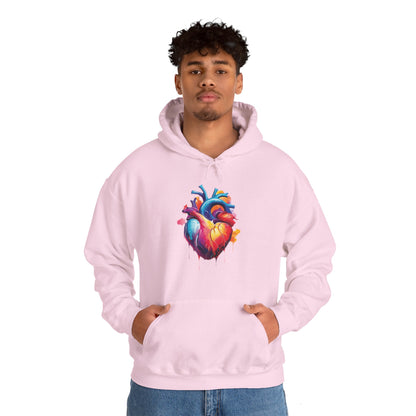 Unisex Hoodie Sweatshirt with Unique Abstract Style Heart Graphic for Art Lovers