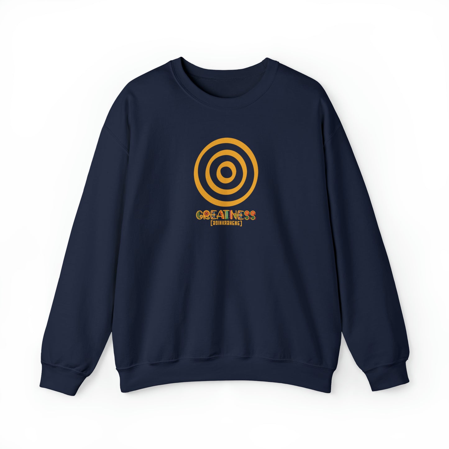 Adinkra Symbol Unisex Cotton Sweatshirt with West African Ghanaian Symbols, Adinkrahene Ghanaian symbol