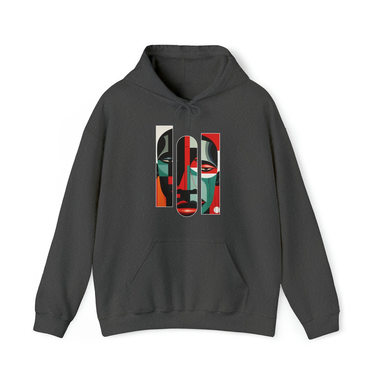 Unisex Hoodie Sweatshirt with Unique Abstract Cubism Style Art Graphic for Art Lovers