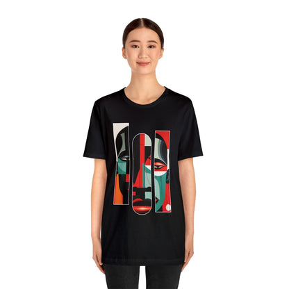 Graphic Tshirt, Unique Abstract Cubism Style Graphic T-Shirt Cotton Tee for Art Lovers and African American Cultural Enthusiasts