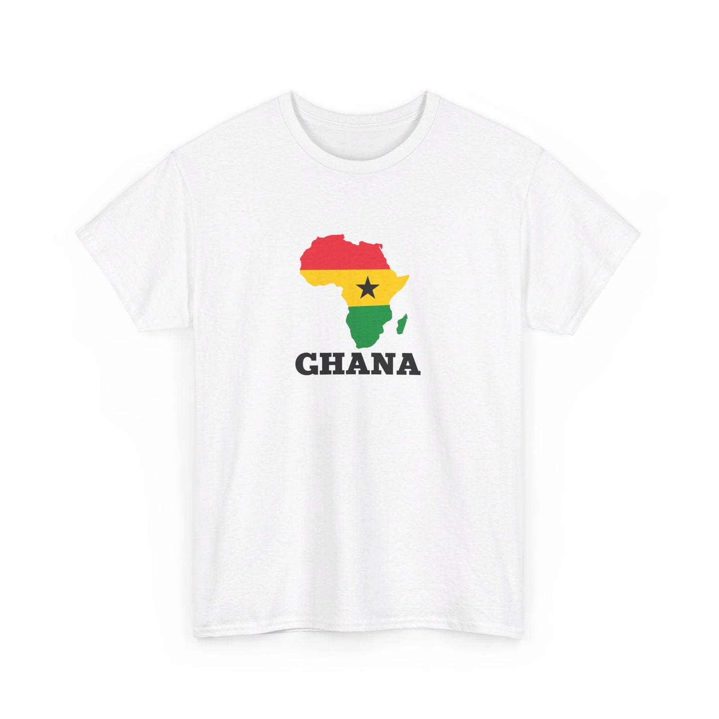 Africa Unisex Jersey Tee with the African Continent in the Ghanaian flag colors, Gift Top, cotton t-shirt, African Summer Shirt, Ghana Trip tshirt