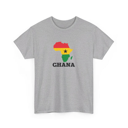 Africa Unisex Jersey Tee with the African Continent in the Ghanaian flag colors, Gift Top, cotton t-shirt, African Summer Shirt, Ghana Trip tshirt