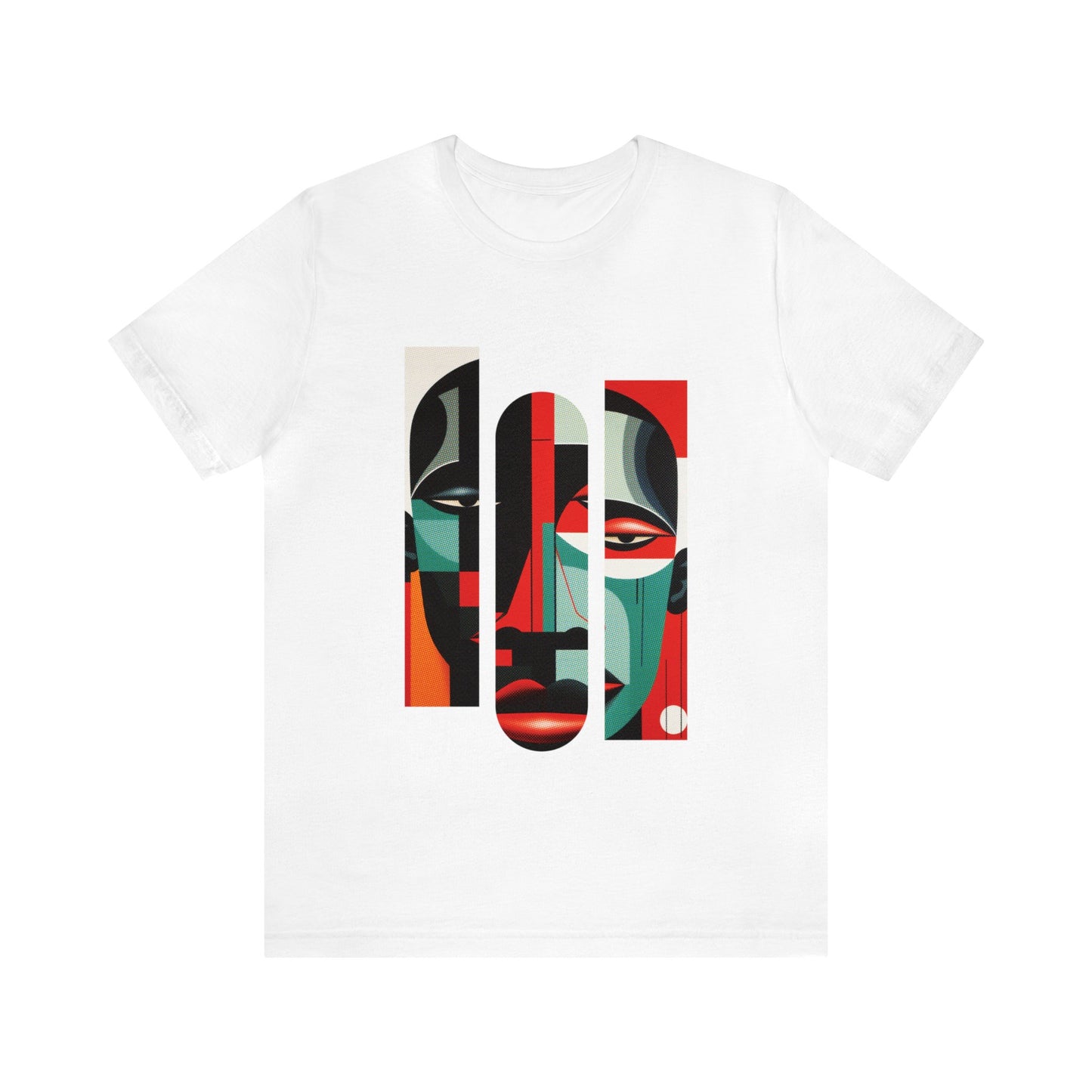 Graphic Tshirt, Unique Abstract Cubism Style Graphic T-Shirt Cotton Tee for Art Lovers and African American Cultural Enthusiasts