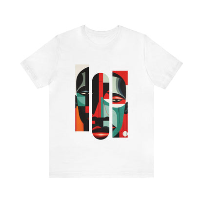 Graphic Tshirt, Unique Abstract Cubism Style Graphic T-Shirt Cotton Tee for Art Lovers and African American Cultural Enthusiasts