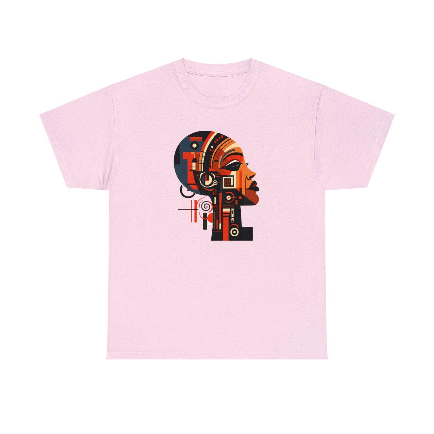 African Queen Cubist Art on a Unisex Heavy Cotton Tee