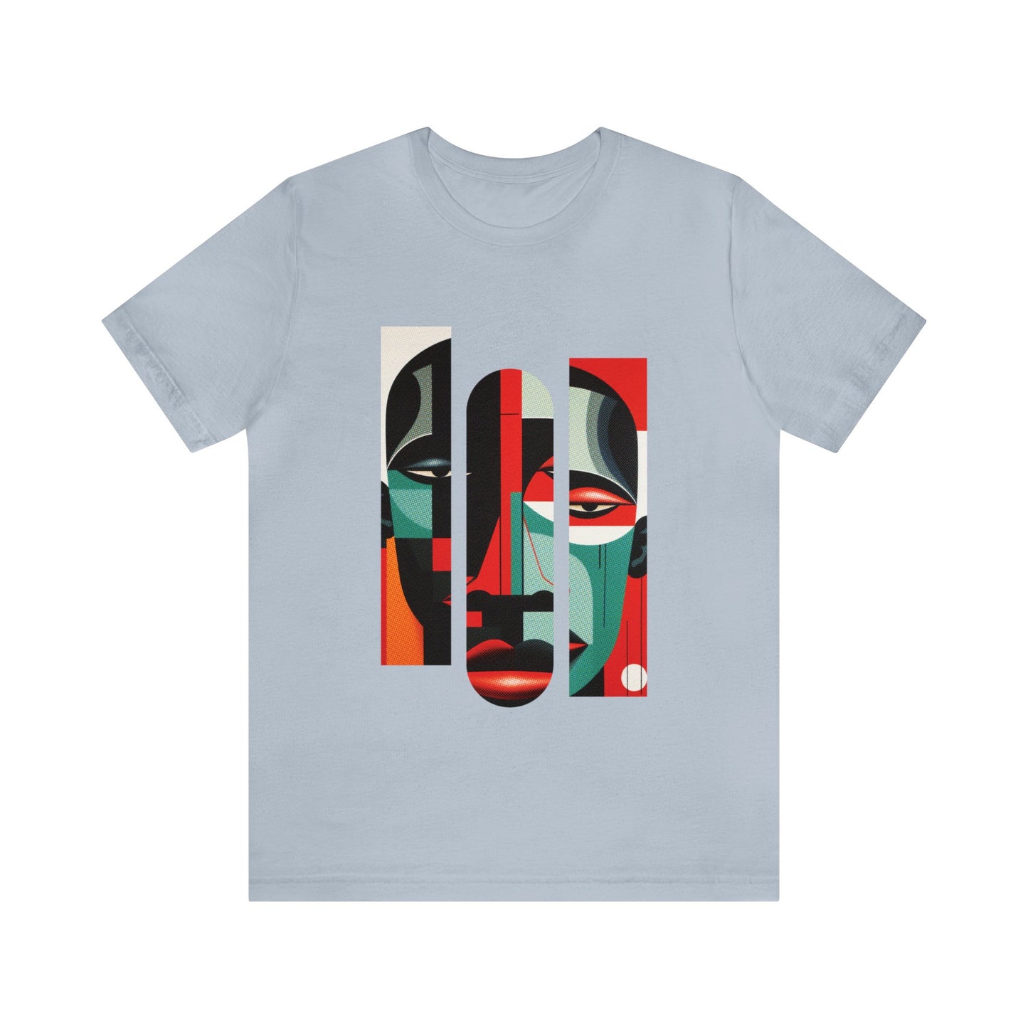 Graphic Tshirt, Unique Abstract Cubism Style Graphic T-Shirt Cotton Tee for Art Lovers and African American Cultural Enthusiasts