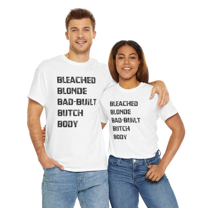 Political Unisex T-shirt, Bleached Blonde Bad Built Butch Body, Jasmine Crockett Clapback, Margorie Taylor Green Unisex T-shirt