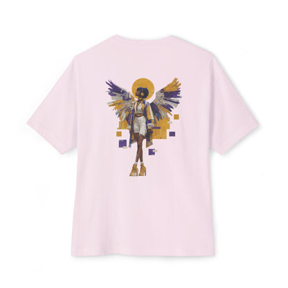 Oversized Unisex Streetwear TShirt | Spiritual by Nature Angel Art Tee | Afrocentric Graphic Back Design, Artistic Vibe Tshirt | Relaxed Fit