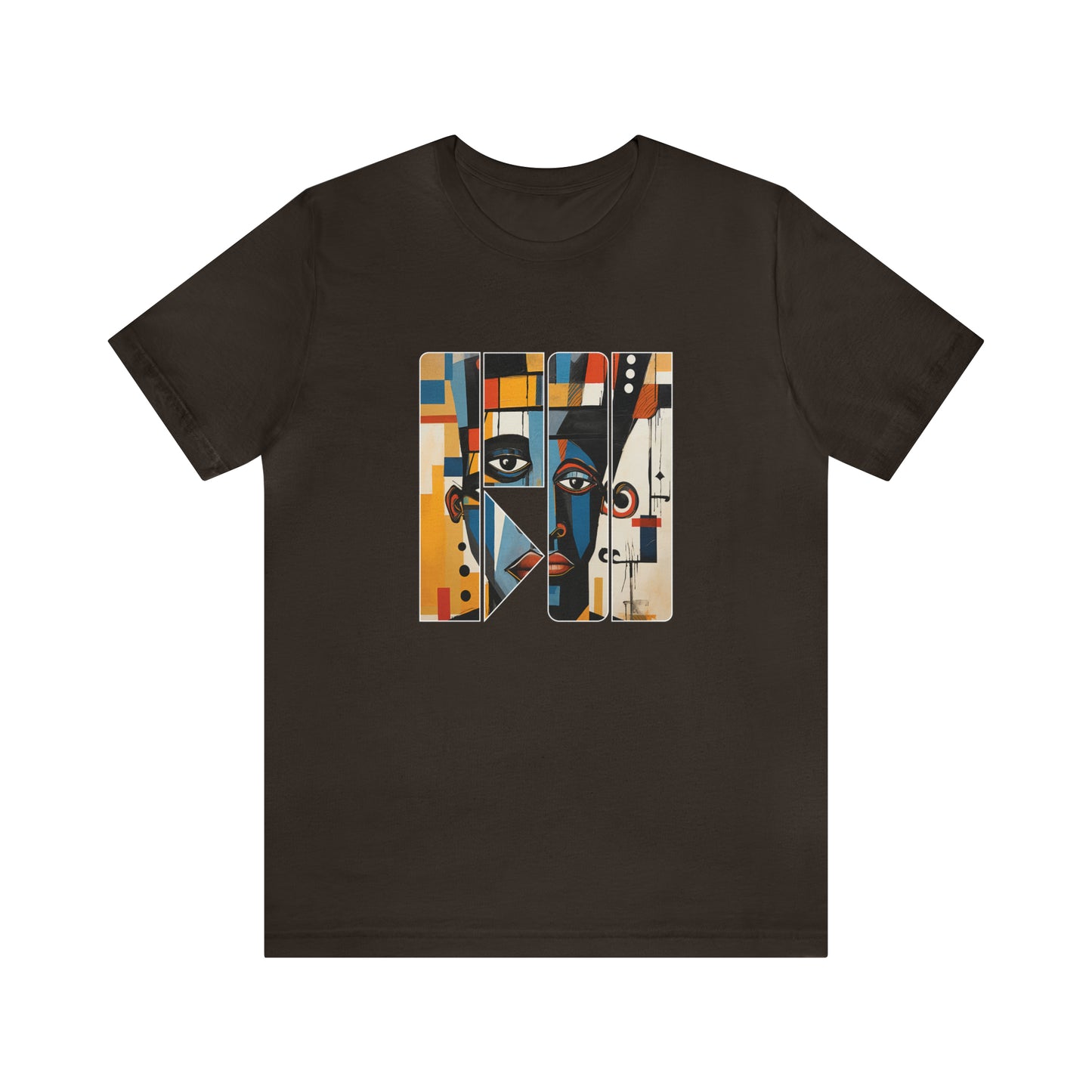 Graphic Tshirt, Abstract Cubism Style Graphic T-Shirt Cotton Tee for Art Lovers and African American Cultural Enthusiasts