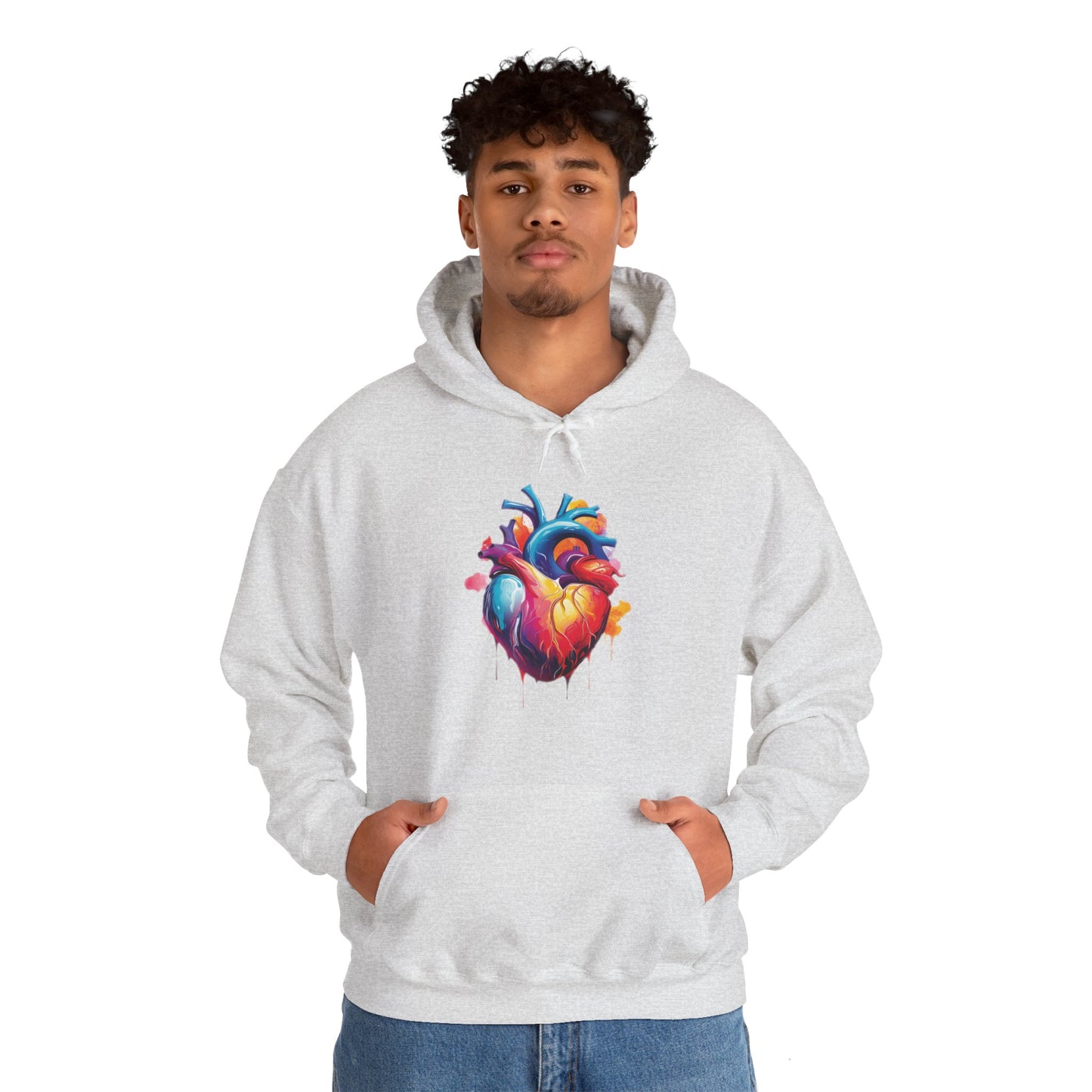 Unisex Hoodie Sweatshirt with Unique Abstract Style Heart Graphic for Art Lovers