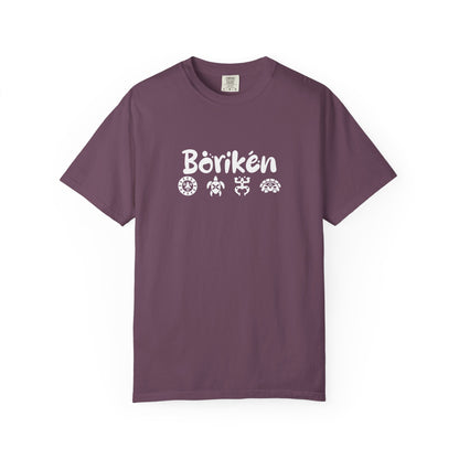Borikén T-Shirt with Taíno Petroglyph Symbols | Puerto Rico Indigenous Tee | Caribbean Cultural Heritage Shirt
