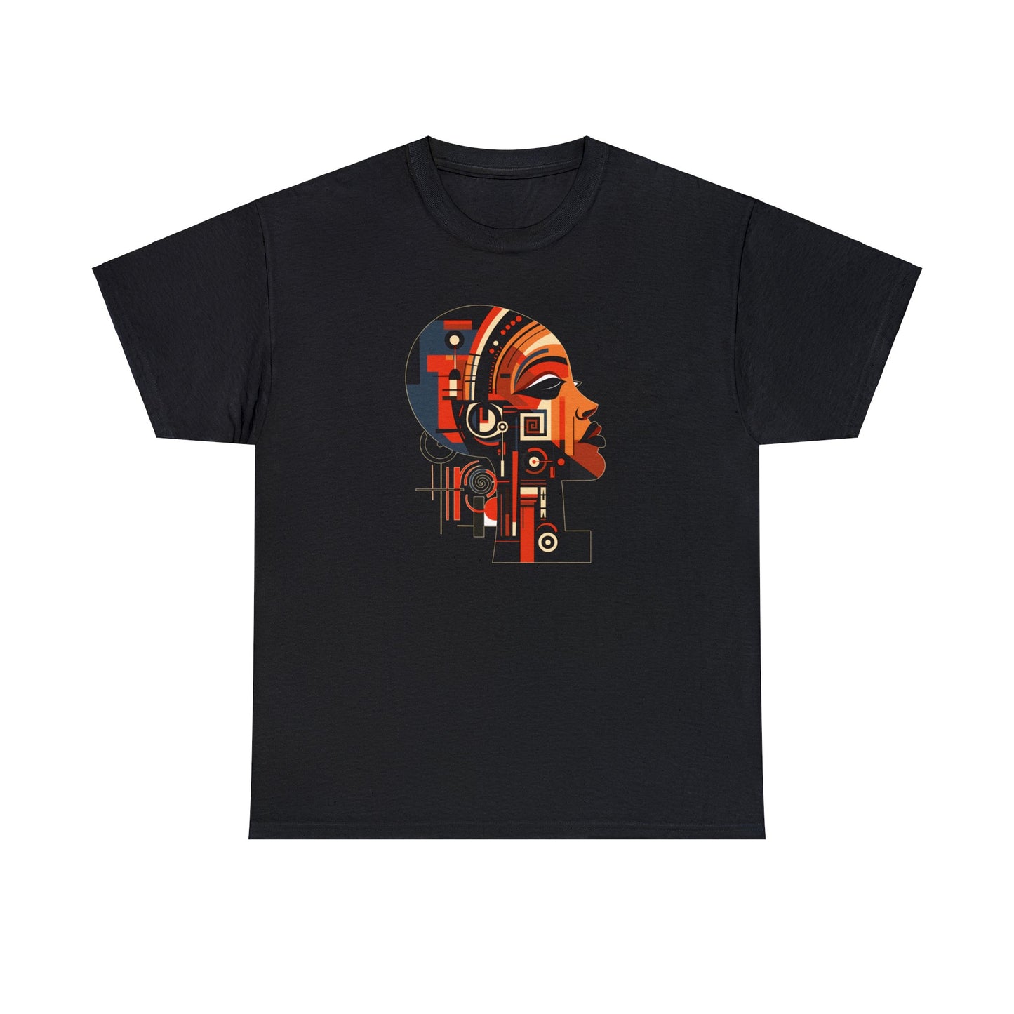 African Queen Cubist Art on a Unisex Heavy Cotton Tee