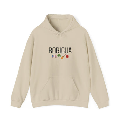 Boricua Puerto Rican Hoodie | Unisex Sweatshirt with Iconic Symbols | Island Pride Pullover Top | Fall Winter Sweater | Puerto Rican Shirt,