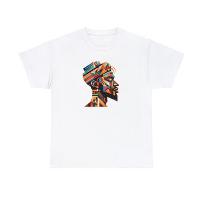 African King Cubist Art on a Unisex Heavy Cotton Tee