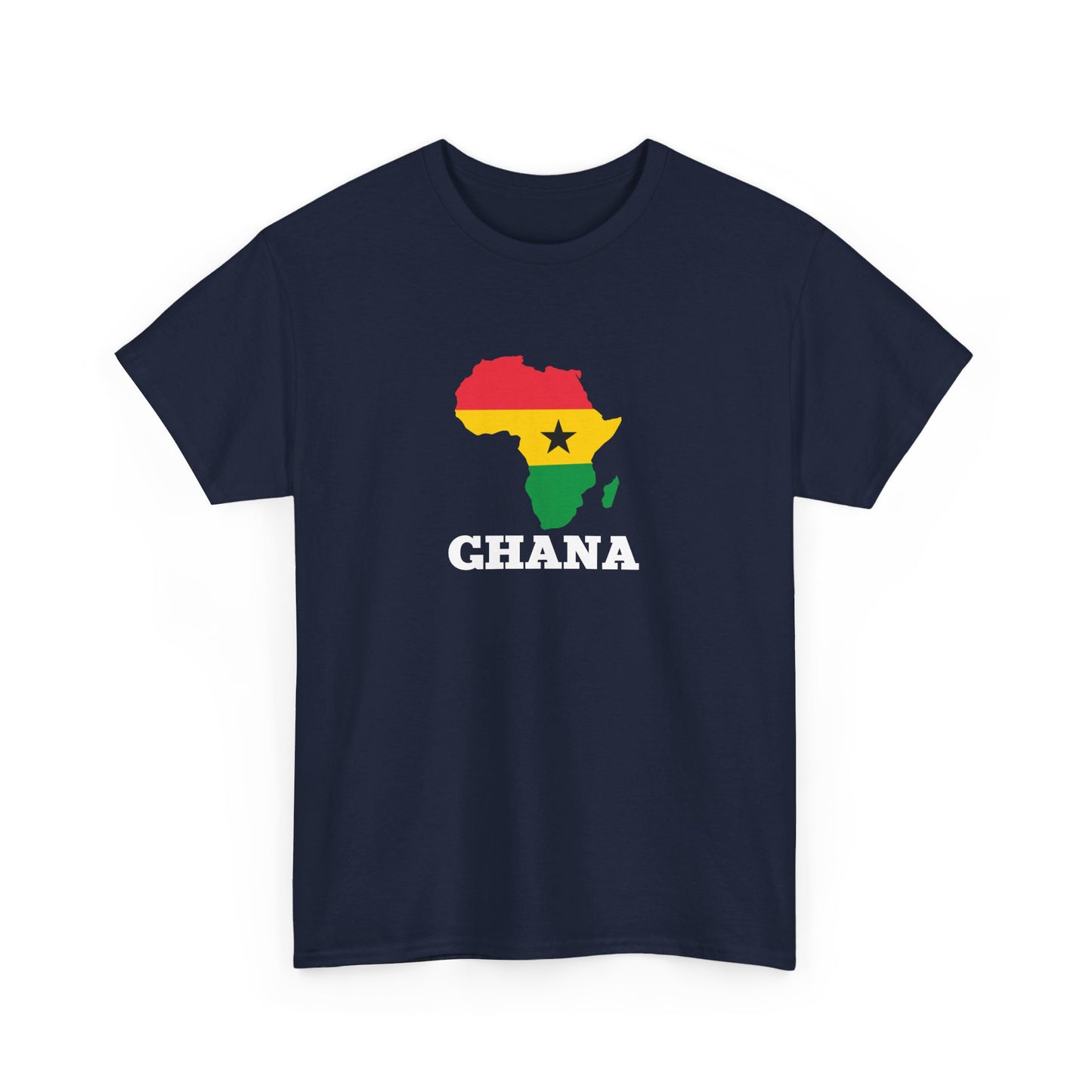 Africa Unisex Jersey Tee with the African Continent in the Ghanaian flag colors, Gift Top, cotton t-shirt, African Summer Shirt, Ghana Trip tshirt