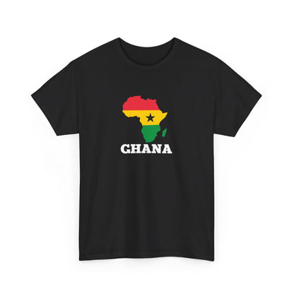 Africa Unisex Jersey Tee with the African Continent in the Ghanaian flag colors, Gift Top, cotton t-shirt, African Summer Shirt, Ghana Trip tshirt