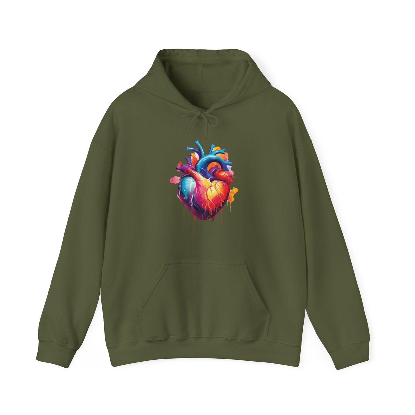 Unisex Hoodie Sweatshirt with Unique Abstract Style Heart Graphic for Art Lovers