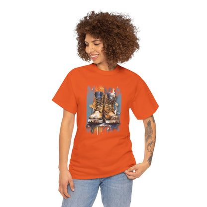 Urban Boots, Tim Style Unisex T-shirt, Art on Apparel with a City Lifestyle - Grunge Aesthetic Tee, Streetwear top