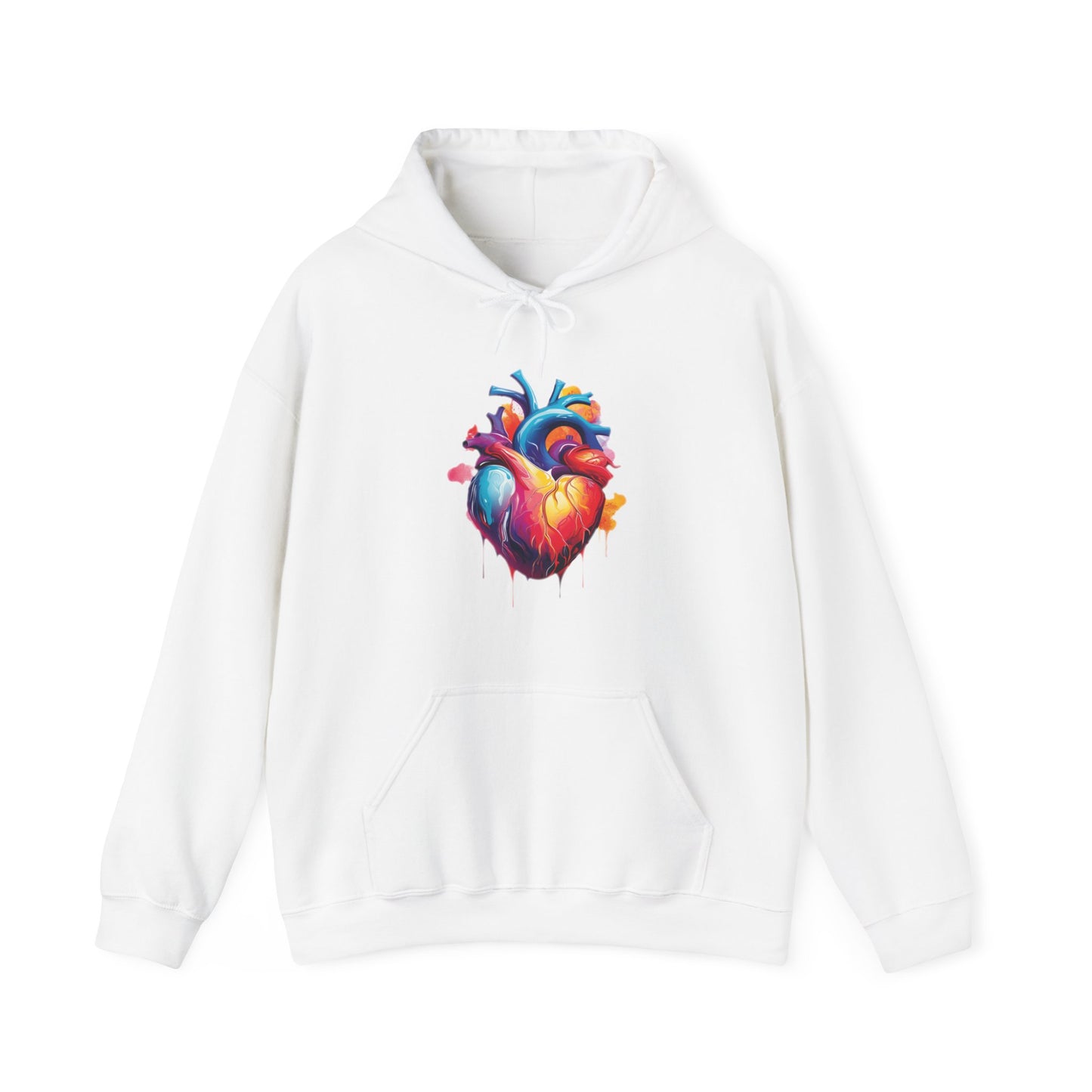 Unisex Hoodie Sweatshirt with Unique Abstract Style Heart Graphic for Art Lovers