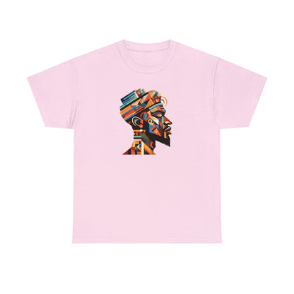 African King Cubist Art on a Unisex Heavy Cotton Tee