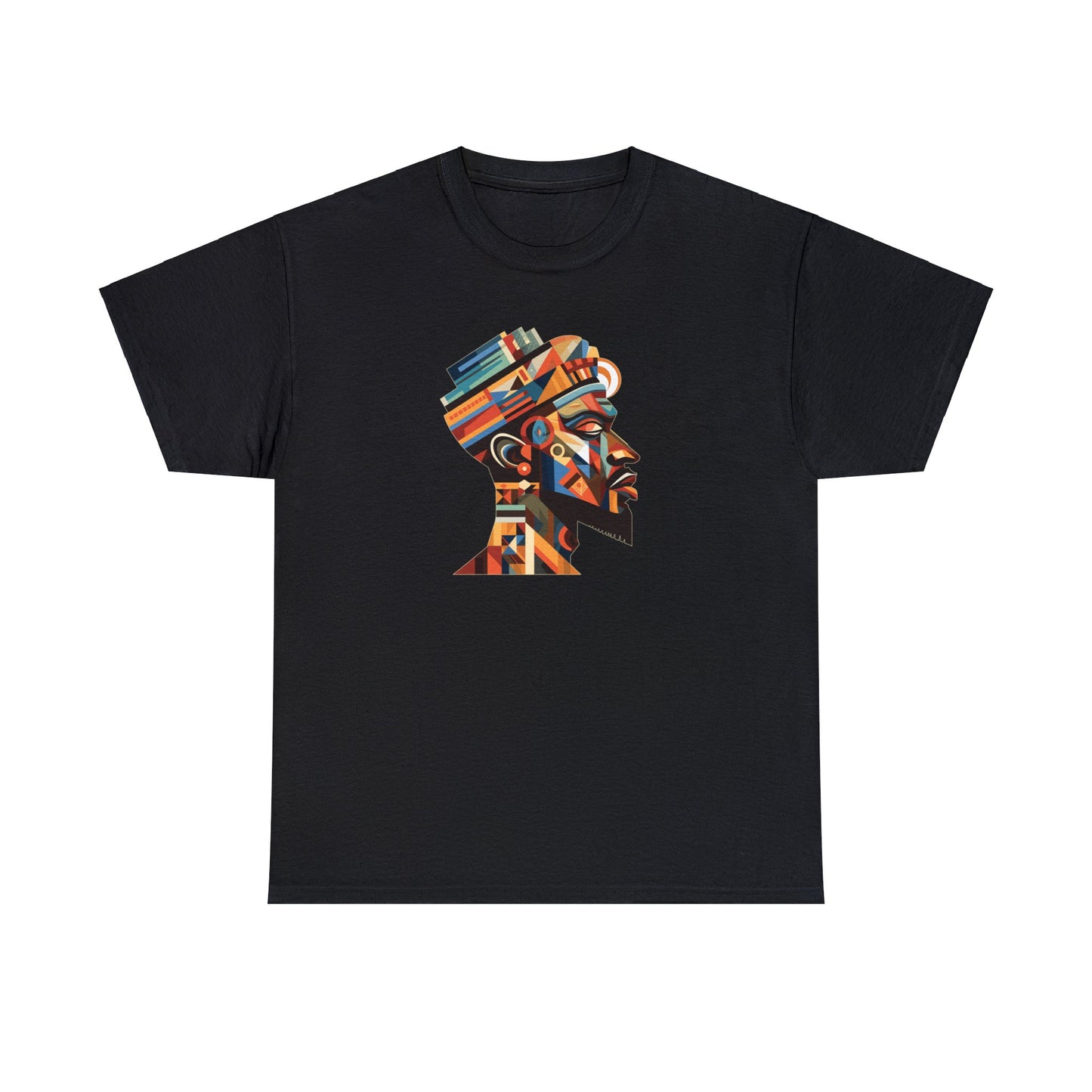 African King Cubist Art on a Unisex Heavy Cotton Tee