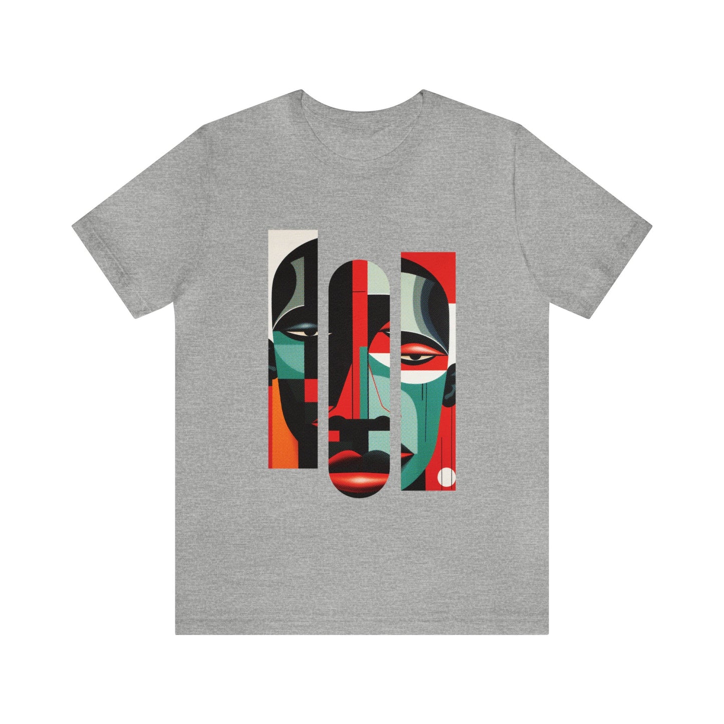 Graphic Tshirt, Unique Abstract Cubism Style Graphic T-Shirt Cotton Tee for Art Lovers and African American Cultural Enthusiasts