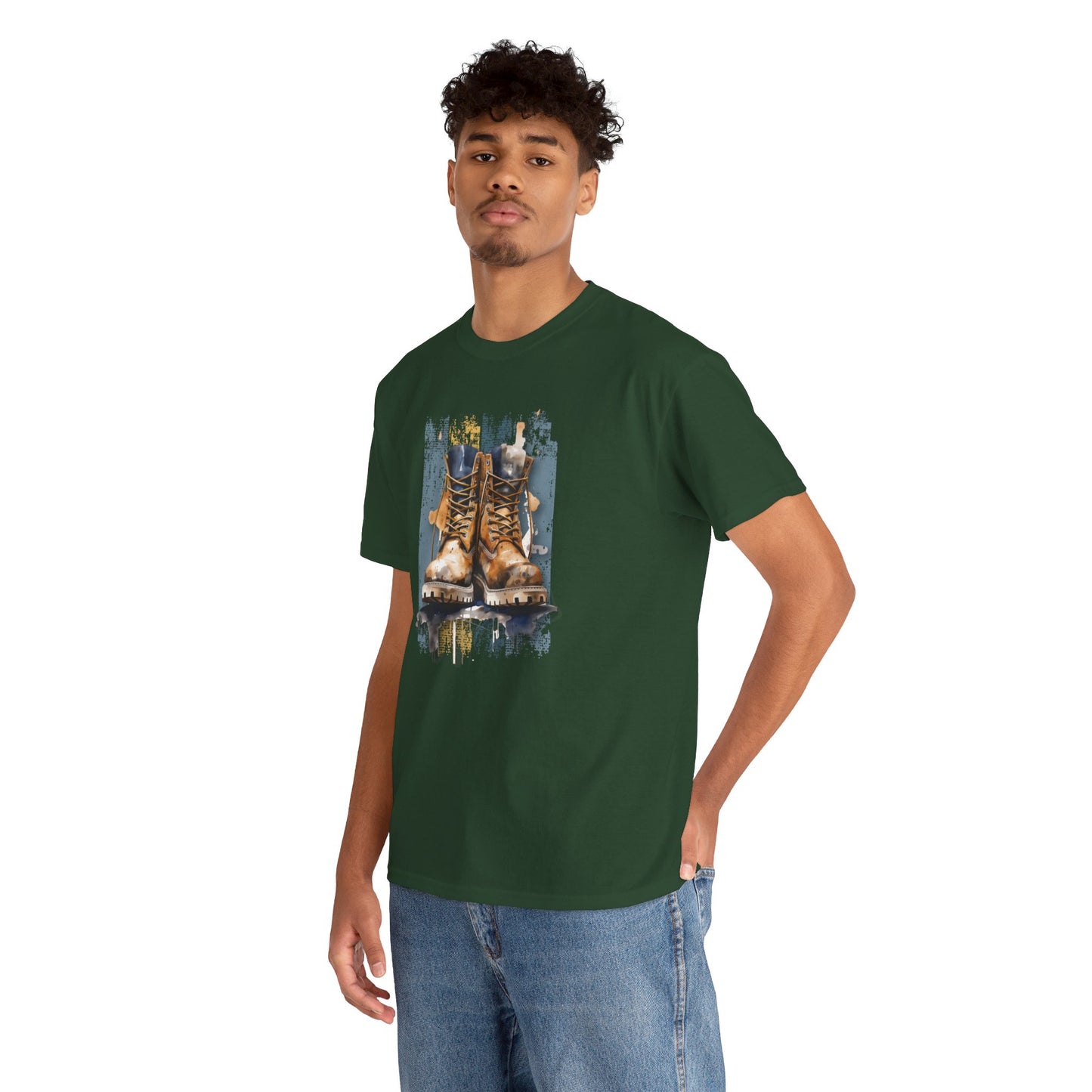 Urban Boots, Tim Style Unisex T-shirt, Art on Apparel with a City Lifestyle - Grunge Aesthetic Tee, Streetwear top