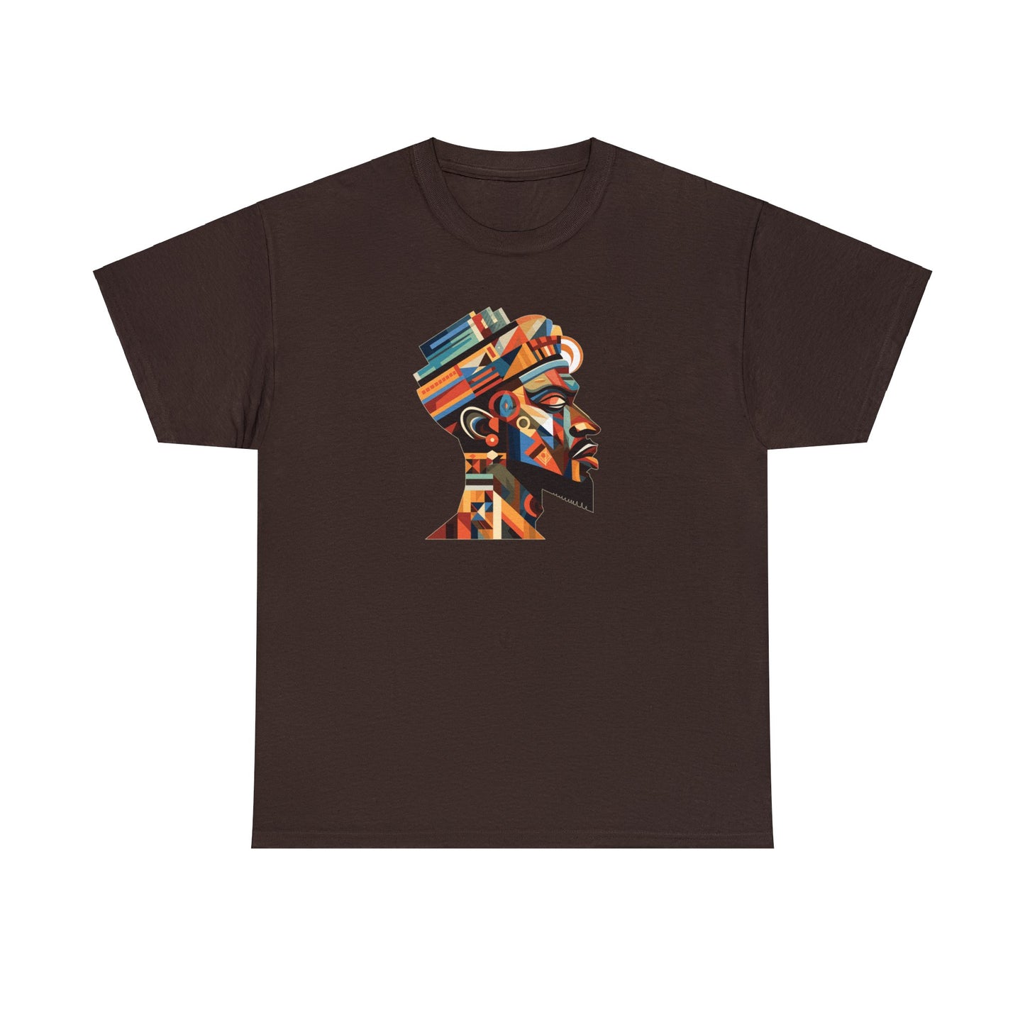 African King Cubist Art on a Unisex Heavy Cotton Tee