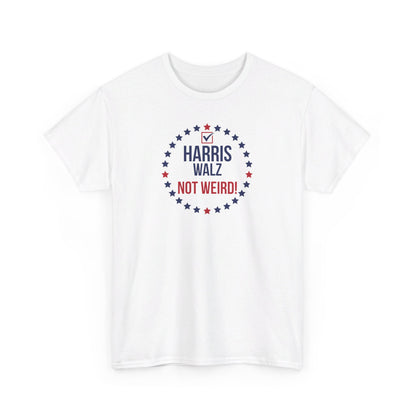 Kamala Walz 2024 Not Weird, Break the Glass Ceiling 100% Unisex Cotton T-Shirt, Election tee, Harris Walz 2024, Presidential Election