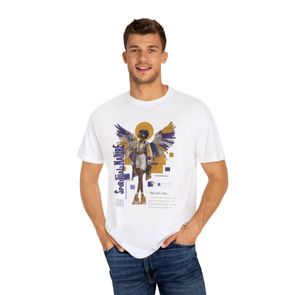 Spiritual by Nature Angel Tee | Urban Collage Art Shirt, Full Front Graphic, Comfort Colors Streetwear, Divine Energy Tshirt