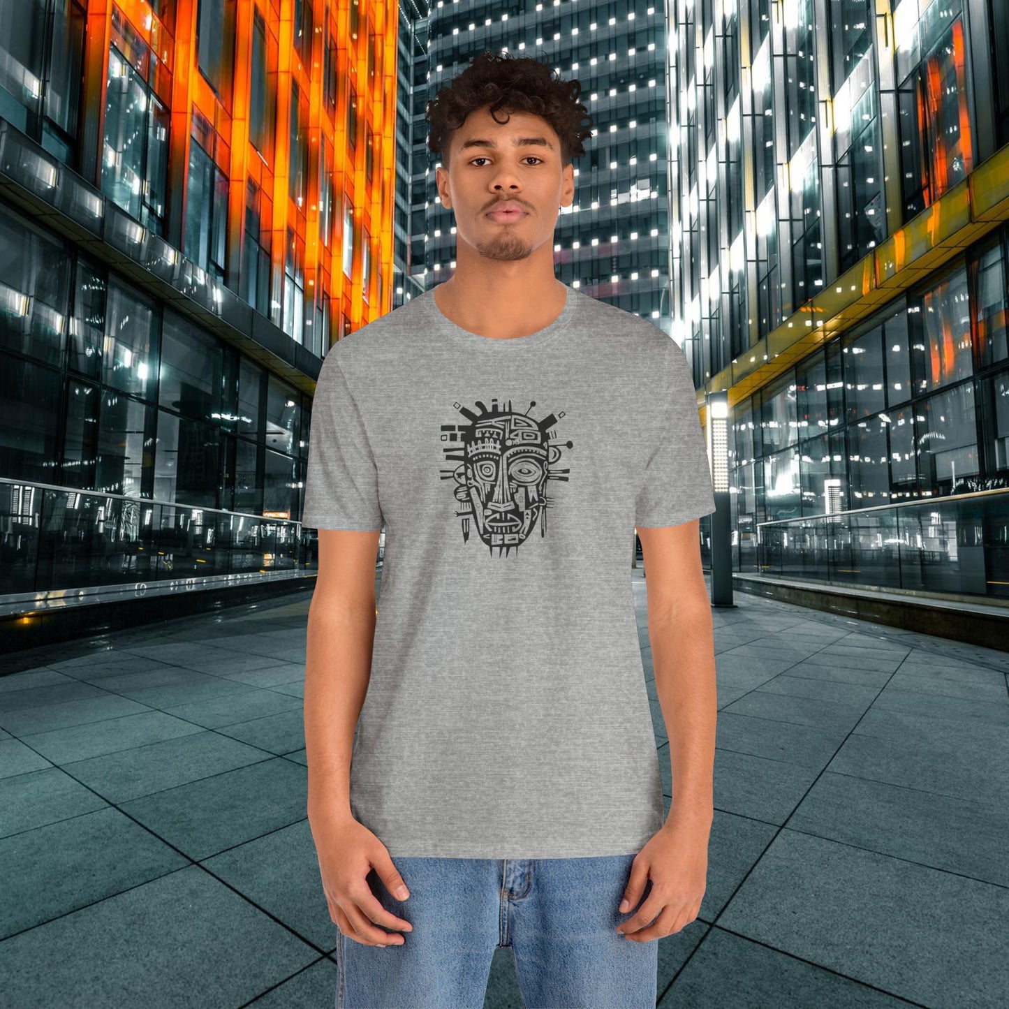 Unisex T-shirt - Art on Apparel with Abstract African Mask