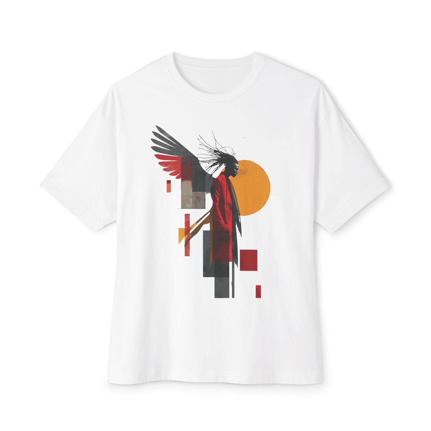 Spiritual by Nature Unisex Oversized Boxy Tee, Angel Graphic Loose Fit T-Shirt, Street Gear, Boho Top, Relaxed Fit Urban Tee